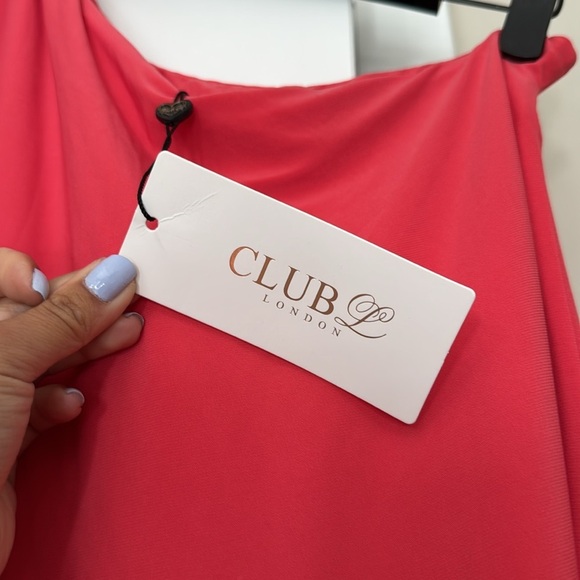 CLUB L LONDON pink Ruched Panel One Shoulder Maxi Dress - Picture 5 of 10